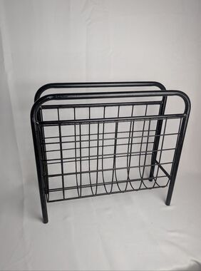 VINTAGE 80' PostModern Amisco Magazine Rack Black Color Metal